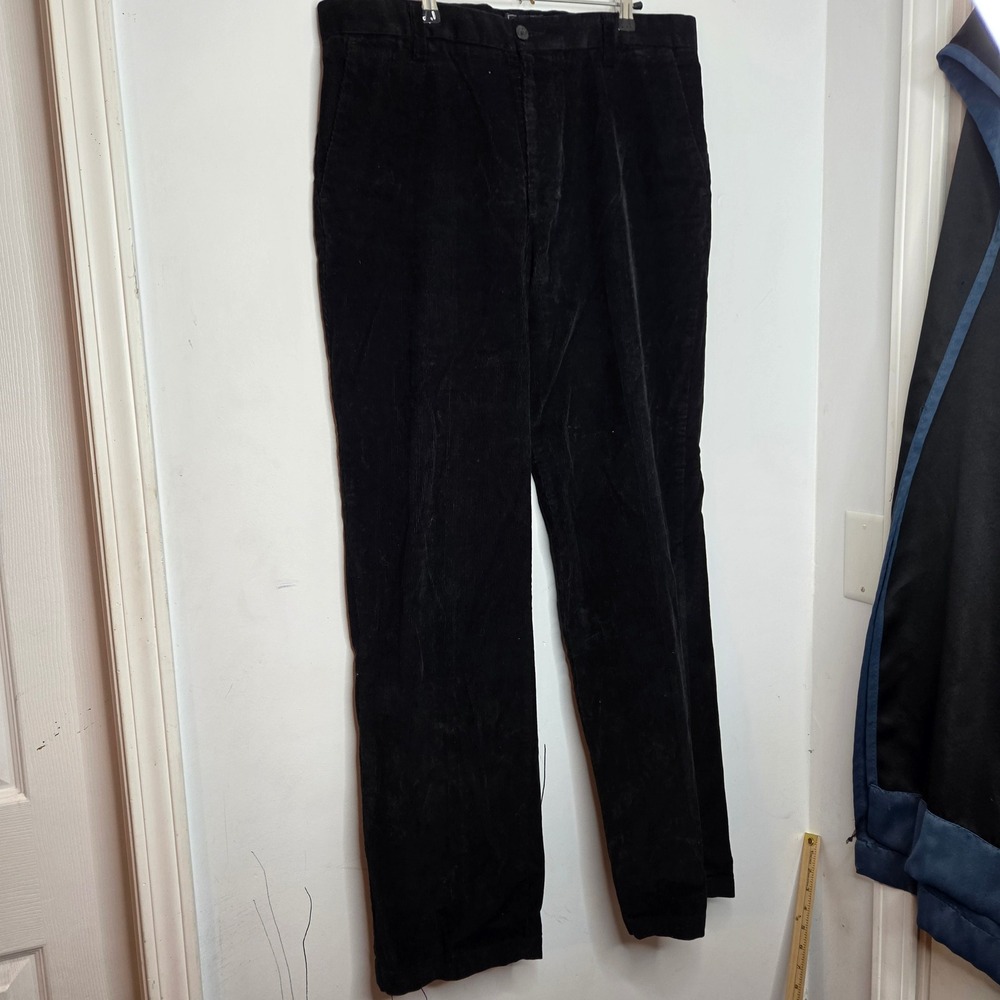 Dockers D3 Classic Fit Black Corduroy Pants Mens 36x34 Flat Front Straight Leg